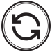 A circular arrow symbol indicating refresh or repeat, enclosed in a circle.