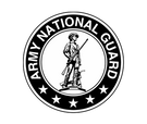 Army National Guard logo featuring a soldier with a rifle, encircled by the organization's name and five stars.
