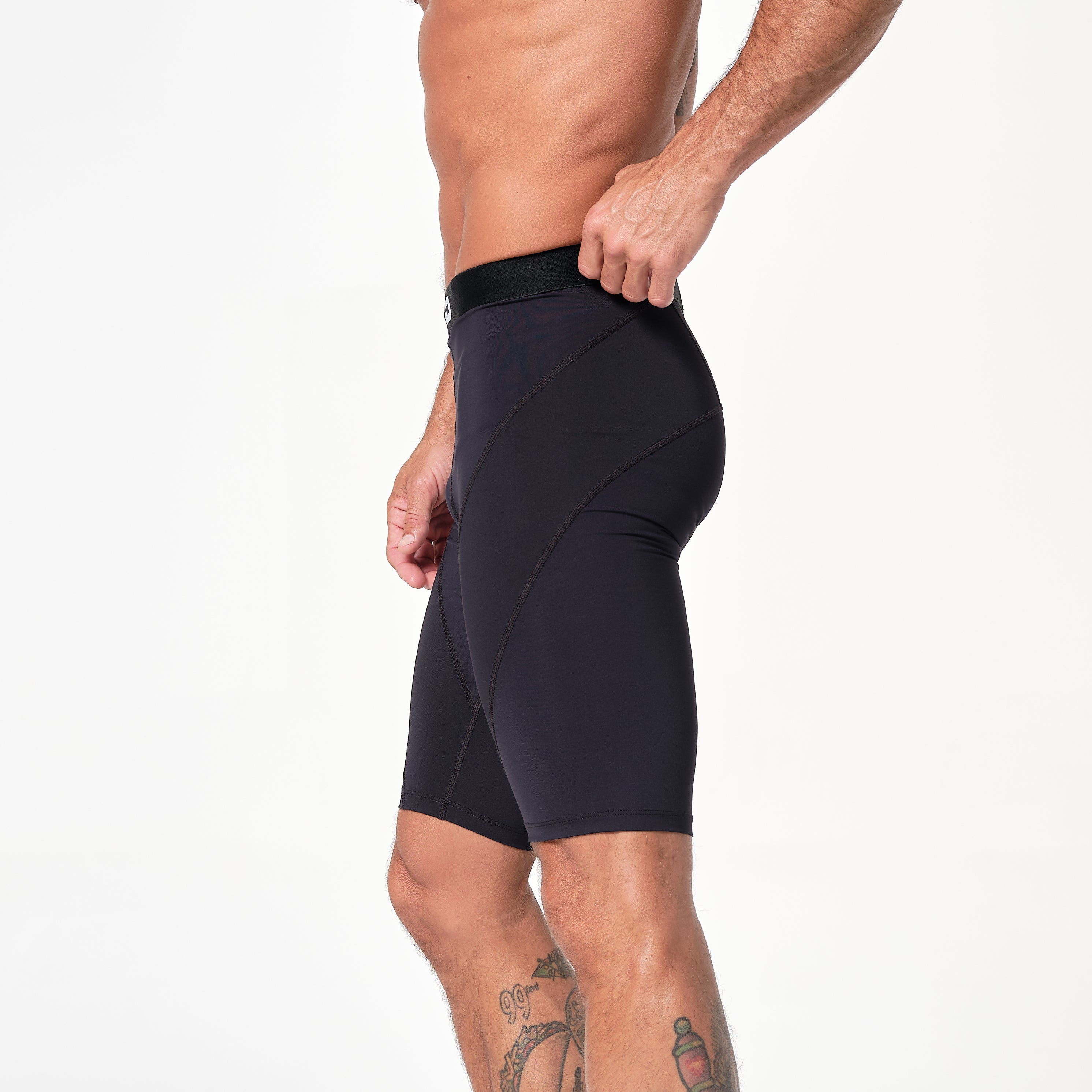 Mens black compression on sale shorts