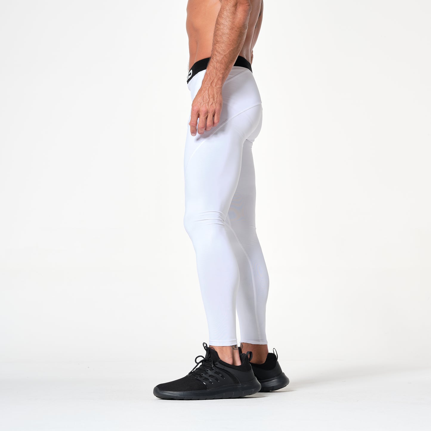 ZEROPOINT ATHLETIC COMPRESSION TIGHTS MEN BLACK WHITE CHARTREUSE