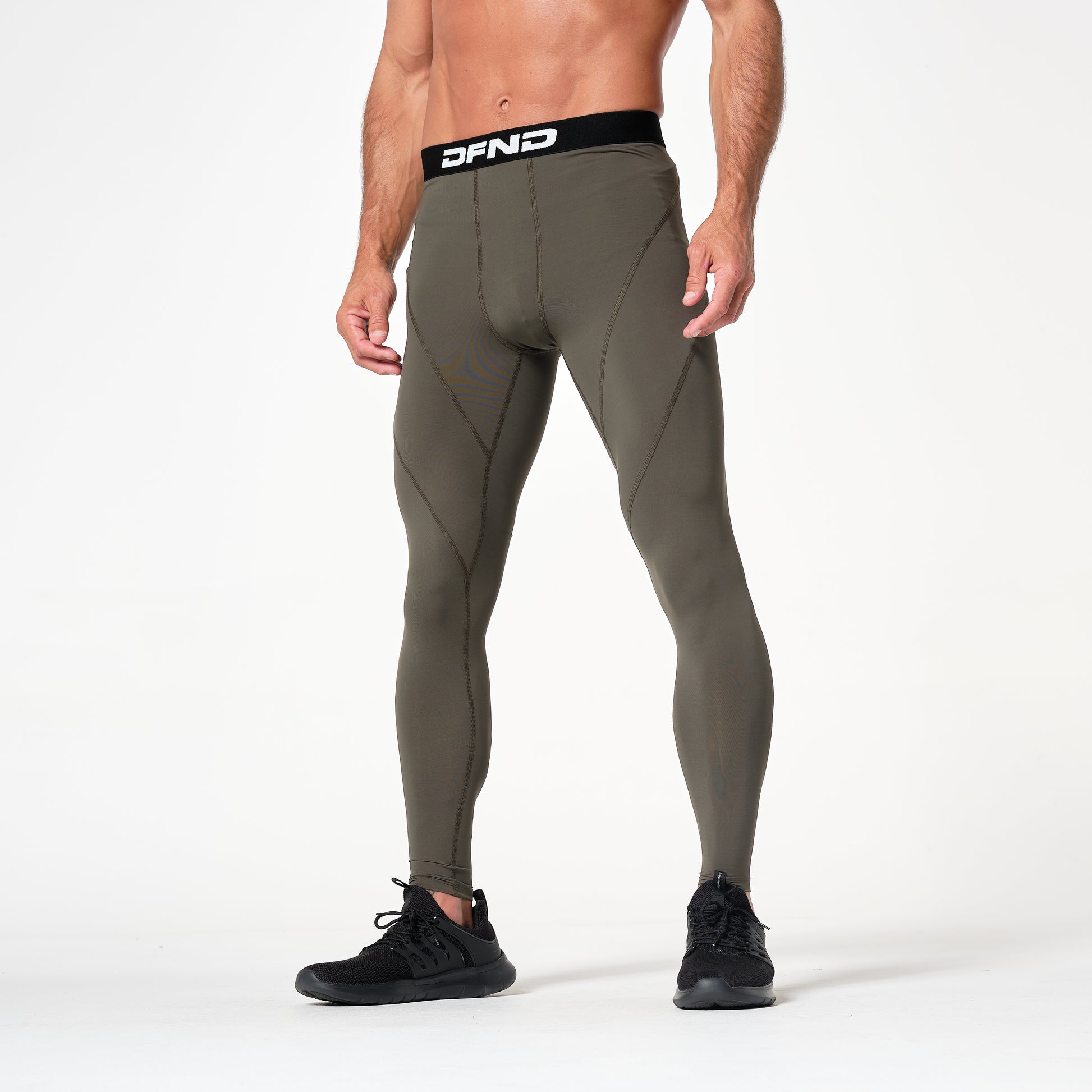 Mens Recovery Compression Tights Leggings, Black Core Support