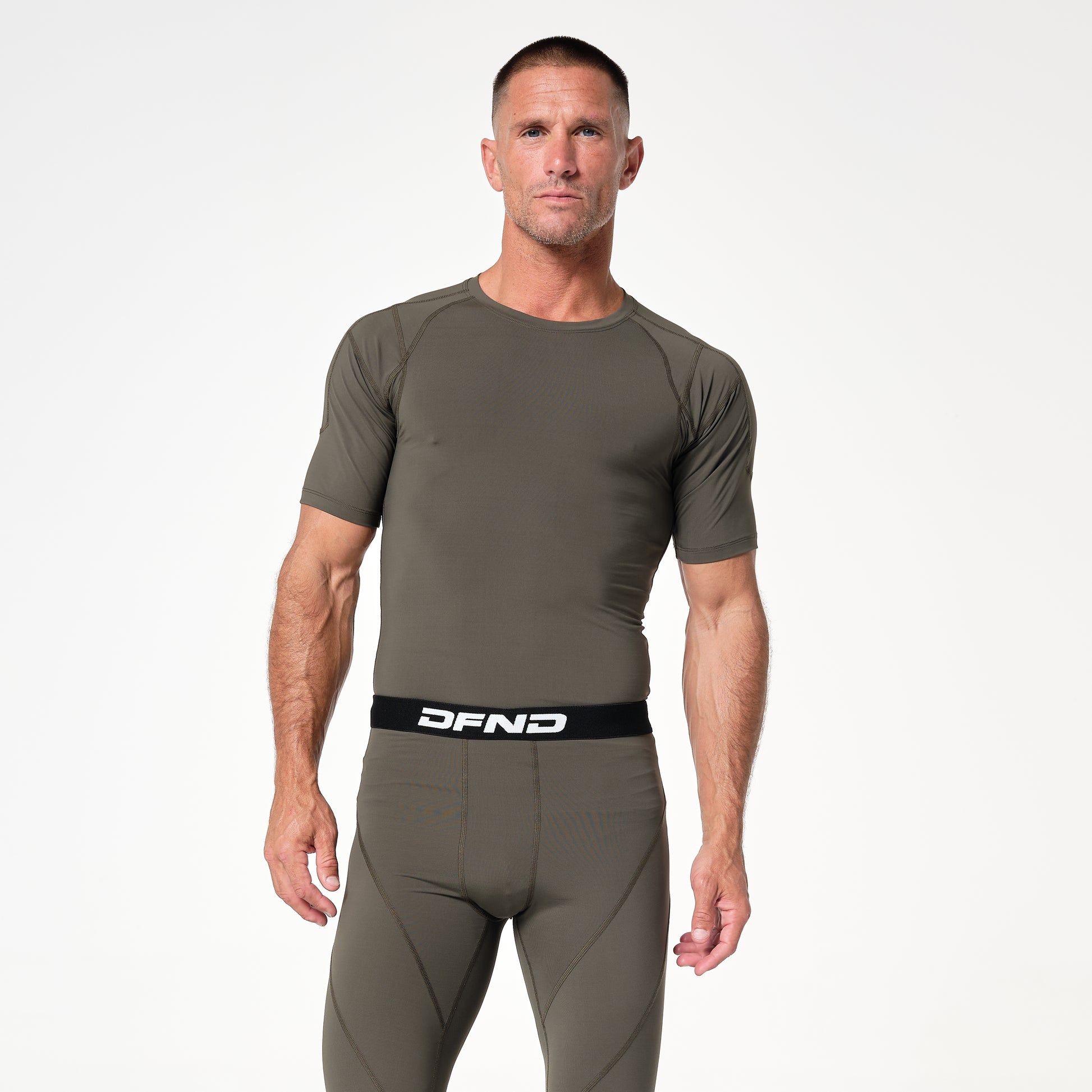 DFND Men's Compression Short Sleeve Shirt Military Green / XS
