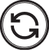 A circular arrow symbol indicating refresh or repeat, enclosed in a circle.